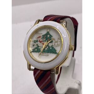 Vintage Holiday Christmas Womens Quartz Fashion Watch Works New Battery!